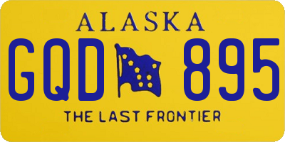 AK license plate GQD895