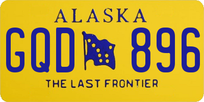 AK license plate GQD896
