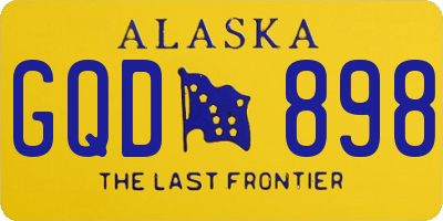 AK license plate GQD898
