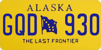 AK license plate GQD930