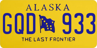 AK license plate GQD933