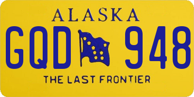 AK license plate GQD948