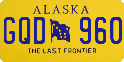 AK license plate GQD960