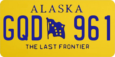 AK license plate GQD961