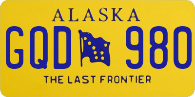 AK license plate GQD980