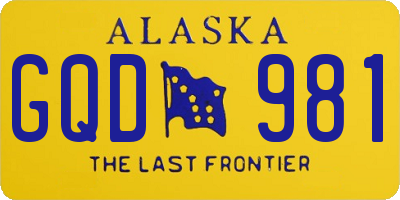 AK license plate GQD981