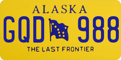 AK license plate GQD988
