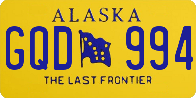 AK license plate GQD994