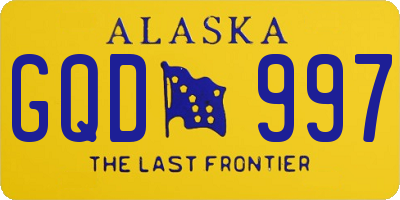 AK license plate GQD997