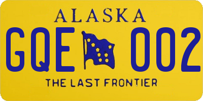 AK license plate GQE002