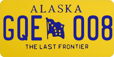 AK license plate GQE008