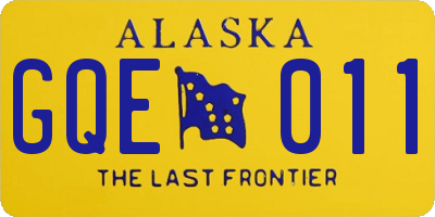 AK license plate GQE011