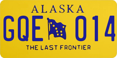 AK license plate GQE014