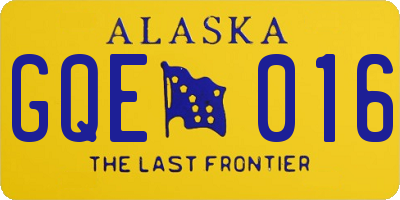 AK license plate GQE016