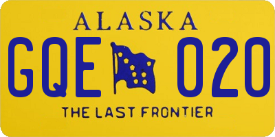 AK license plate GQE020