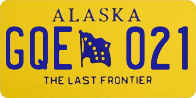 AK license plate GQE021