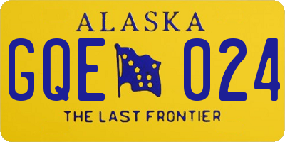 AK license plate GQE024