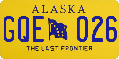 AK license plate GQE026