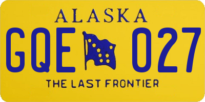 AK license plate GQE027