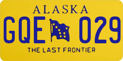 AK license plate GQE029