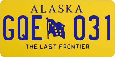 AK license plate GQE031
