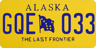 AK license plate GQE033
