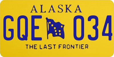 AK license plate GQE034