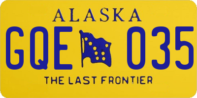 AK license plate GQE035
