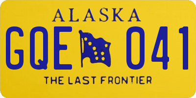 AK license plate GQE041