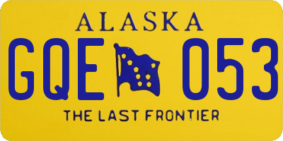 AK license plate GQE053