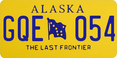 AK license plate GQE054