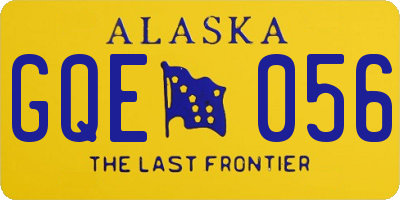 AK license plate GQE056