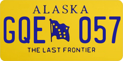 AK license plate GQE057