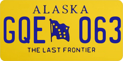 AK license plate GQE063