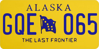 AK license plate GQE065