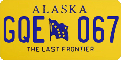 AK license plate GQE067
