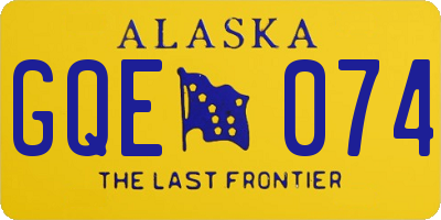 AK license plate GQE074