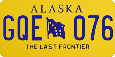 AK license plate GQE076