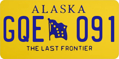 AK license plate GQE091