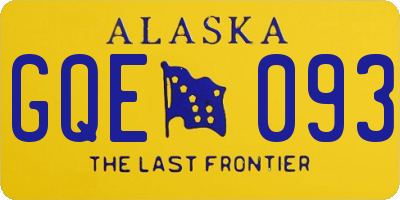 AK license plate GQE093