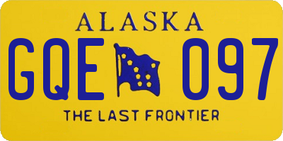 AK license plate GQE097