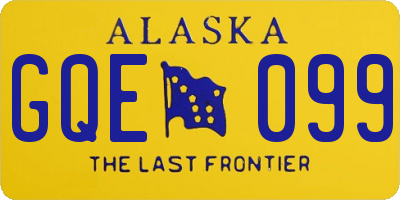 AK license plate GQE099