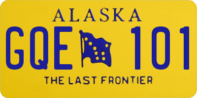 AK license plate GQE101