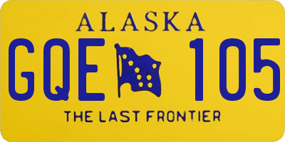 AK license plate GQE105