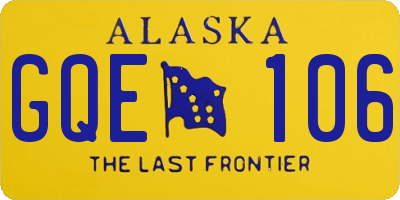 AK license plate GQE106