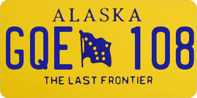 AK license plate GQE108