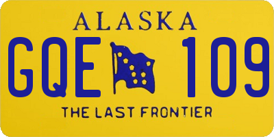 AK license plate GQE109