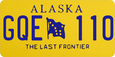 AK license plate GQE110