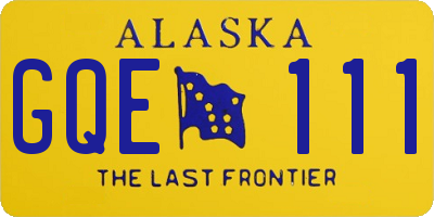 AK license plate GQE111