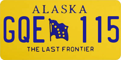 AK license plate GQE115